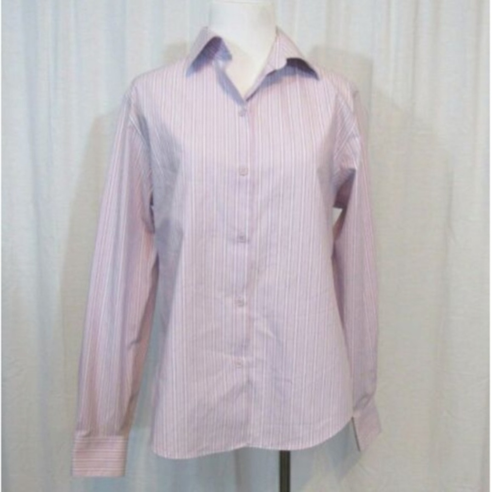 Worthington Purple Striped Non Iron Career Shirt 8